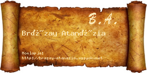 Brázay Atanázia névjegykártya